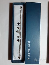 Bracciale acciaio e zirconi