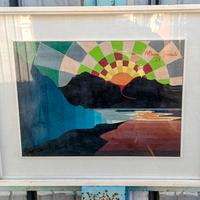 Quadro con Riviera di napoli dipinto a olio, 1967.