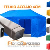 Gazebo 3x6 acciaio 4cm impermeabile pieghevole 6x3