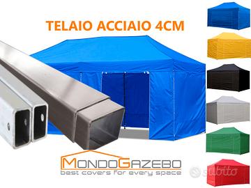Gazebo 3x6 acciaio 4cm impermeabile pieghevole 6x3