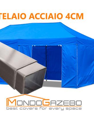 Gazebo 3x6 acciaio 4cm impermeabile pieghevole 6x3