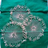 3 centrini antichi ricamati a mano