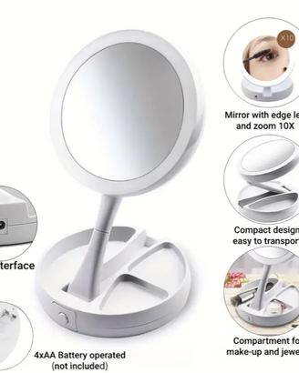 Specchio da trucco con led