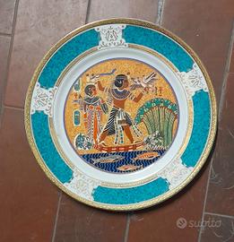 EGITTO PIATTO PORCELLANA VINTAGE colori vivi