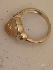 anello oro 18 k con pietra quarzo citrino