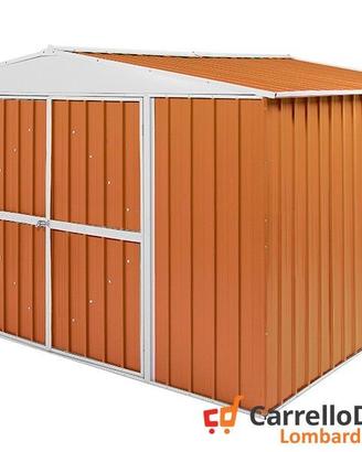 casetta giardino box lamiera 360x345 legno chiaro