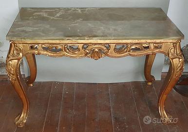 TAVOLINO NEOBAROCCO CON RIPIANO IN ONICE