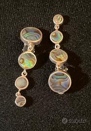 Orecchini a Clip con Cerchi a Scalare in Abalone