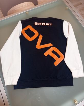 Felpa Givova Uomo Blu Navy Bianco Logo Girocollo
