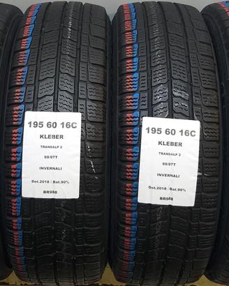 4 GOMME 195 60 16C KLEBER BR988
