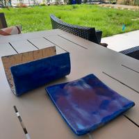 VASSOIO e PORTATOVAGLIOLI in ceramica RAKU