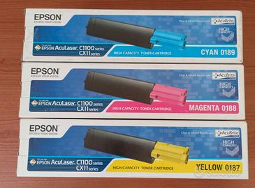 Epson C1100-CX11 toner CMY alta cap.tà originali