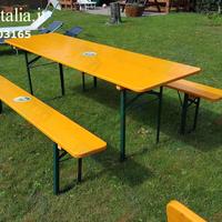 20  Set Panche e Tavoli Pieghevoli 220 x 67 Cm