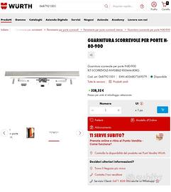 Kit scorrevole invisibile Wurth 900mm - 80kg