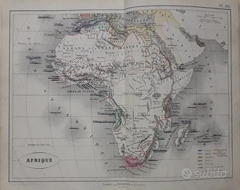 Carta geografica di metà Ottocento 