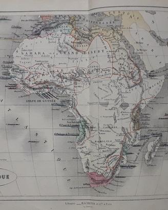 Carta geografica di metà Ottocento 