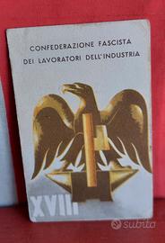 Militaria ww2  tessera confederazione fascista 