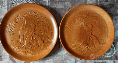 2 Piatti pizza in ceramica  Ceramica Paola vintage