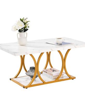 Tavolino da Caffè in Effetto Marmo  Rettangolare