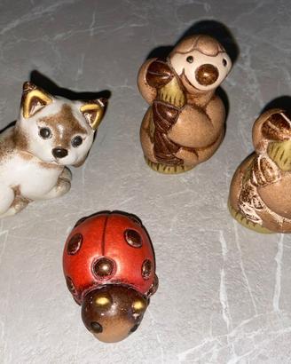 THUN Statuette Animali - Coccinella, Bradipo, Volp