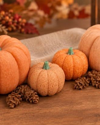 Candele d'autunno, realizzate a mano.