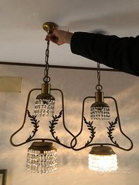 Lampadario a sospensione con pendenti gocce vetro