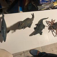 modelli t-rex, alligatore, squalo, tarantola.