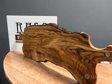 Tagliere vassaio salumi in legno di ulivo
