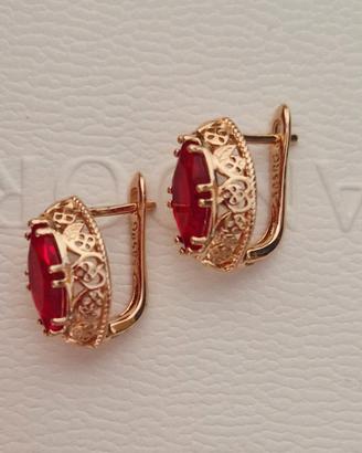 orecchini vintage imperiali in oro rosa laminato 