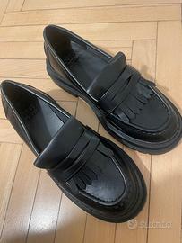 Mocassino donna nero in pelle