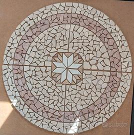 mosaico rosone in marmo anticato 