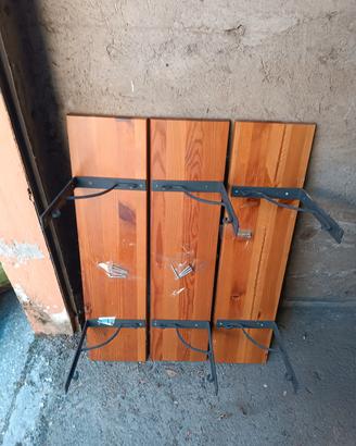 3 Mensole Rustiche in Legno e Ferro 
