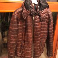 Giubbotto in pelle imbottito