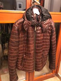 Giubbotto in pelle imbottito