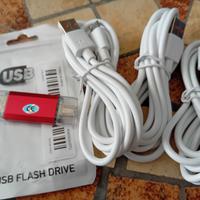 3 cavi usb-c + chiavetta usb  64 gb