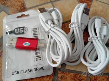 3 cavi usb-c + chiavetta usb  64 gb