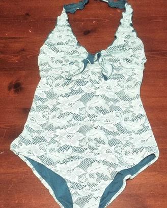 Costume intero SìSì, tg 46 in pizzo verde acqua