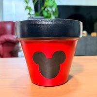 Vaso in terracotta - Topolino - dipinto a mano