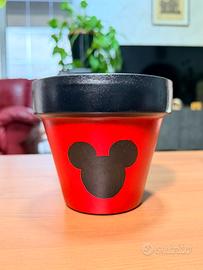 Vaso in terracotta - Topolino - dipinto a mano