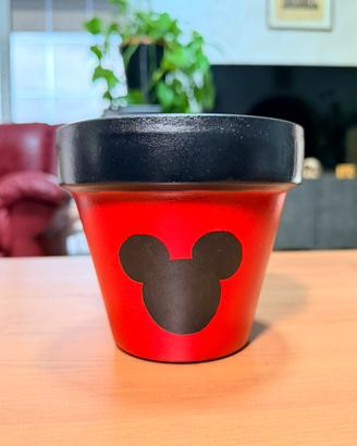 Vaso in terracotta - Topolino - dipinto a mano