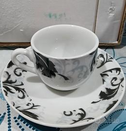 set da 6  tazzine e piattino da caffè 