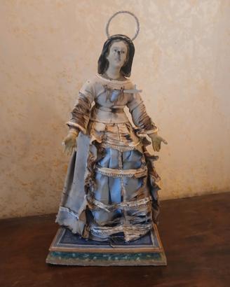 ANTICA STATUETTA - manichino MADONNA ADDOLORATA An