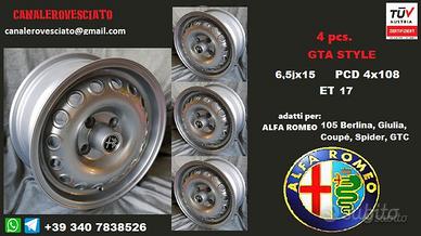 Cerchi GTA 6,5x15 pcd 4x108 ET17 Alfa romeo