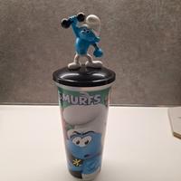 Bicchiere puffi 2025 con topper puffo film 2017