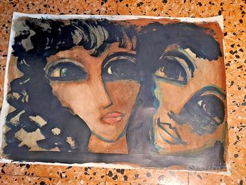 Acquarello Su Cartoncino Pittore Federico Anselmi