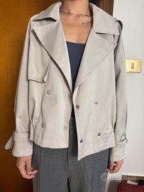 Trench Corto Beige/Grigio Chiaro