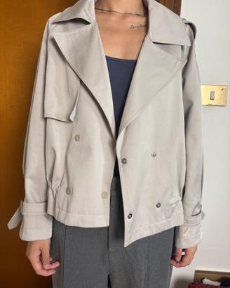 Trench Corto Beige/Grigio Chiaro