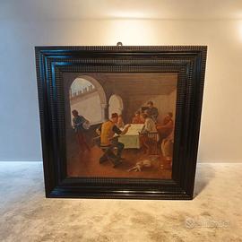 Antico dipinto olio su tela 