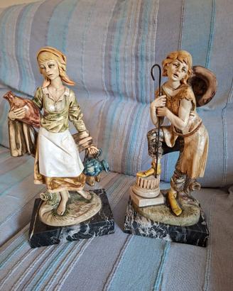Coppia statuine rare Fontanini Simonetti (H 32cm)