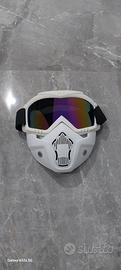 Maschera bikers, moto, bianco, da sole